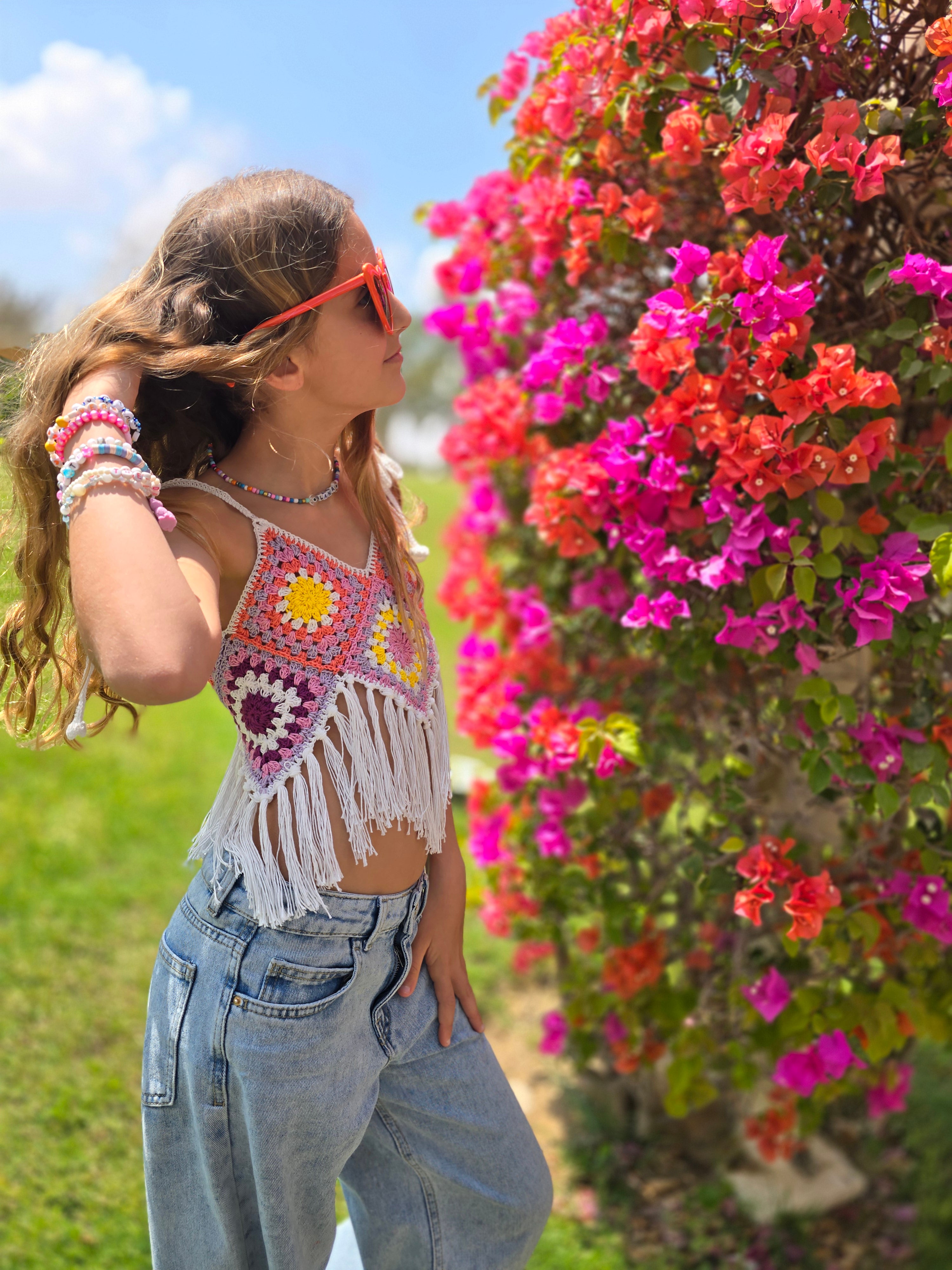 Sunrise fringe top